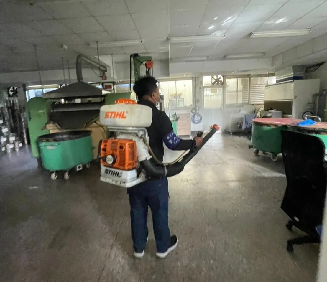 印製廠廠區內噴霧消毒